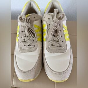 DKNY Beige and Yellow Sneakers